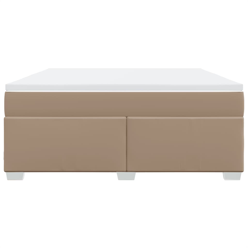 vidaXL Κρεβάτι Boxspring με Στρώμα Καπουτσίνο 180x200 εκ. Συνθ. Δέρμα