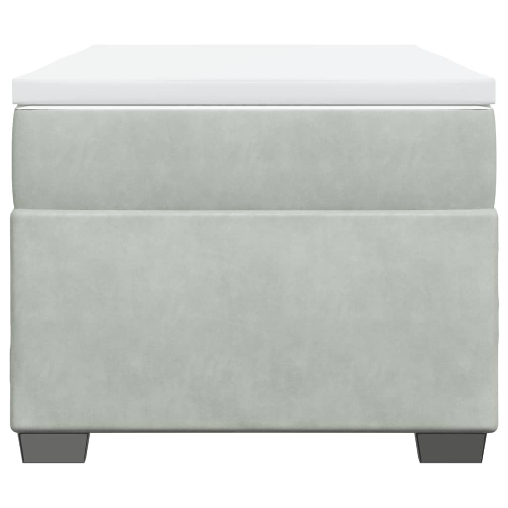 vidaXL Κρεβάτι Boxspring με Στρώμα Ανοιχτό Γκρι 80x200 εκ. Βελούδινο