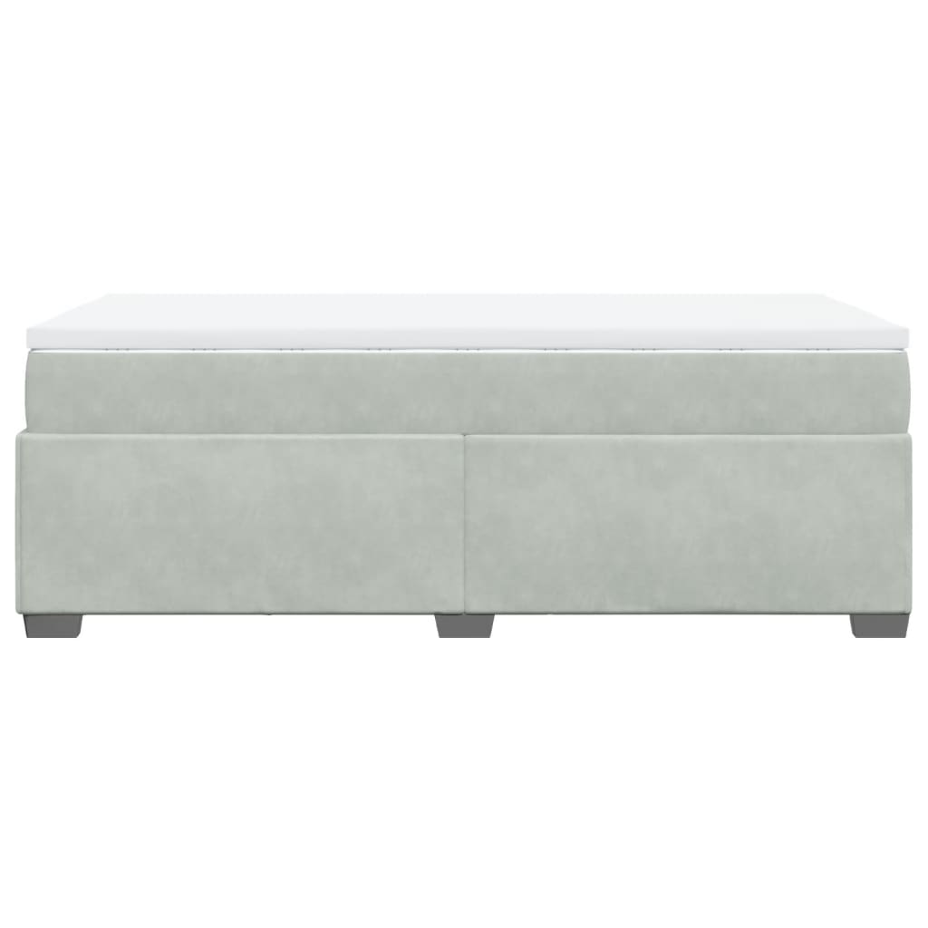 vidaXL Κρεβάτι Boxspring με Στρώμα Ανοιχτό Γκρι 80x200 εκ. Βελούδινο