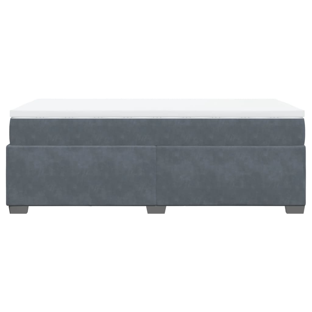 vidaXL Κρεβάτι Boxspring με Στρώμα Σκούρο Γκρι 80x200 εκ. Βελούδινο