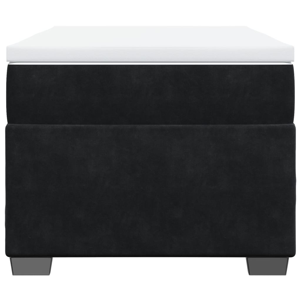 vidaXL Κρεβάτι Boxspring με Στρώμα Μαύρο 90x190 εκ. Βελούδινο