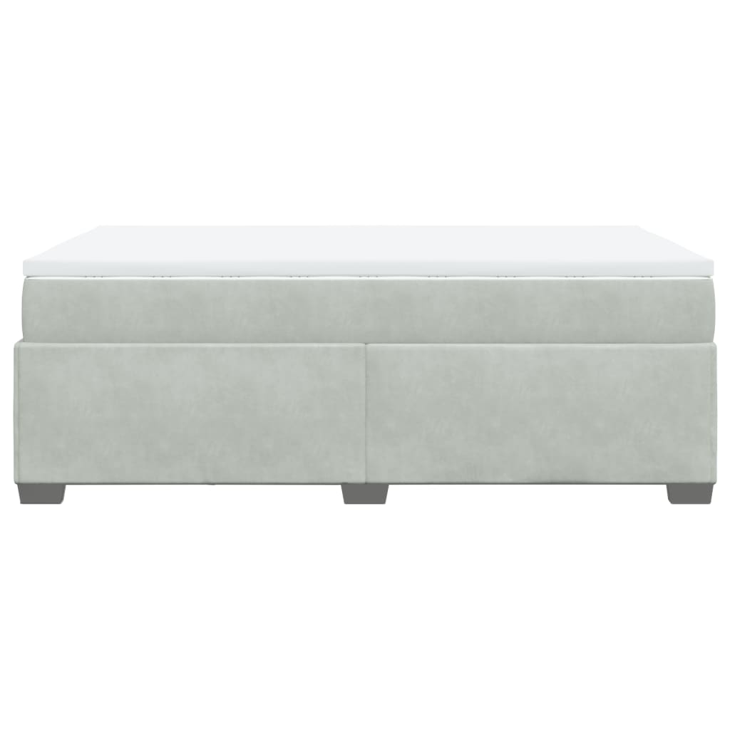 vidaXL Κρεβάτι Boxspring με Στρώμα Ανοιχτό Γκρι 120x190 εκ. Βελούδινο