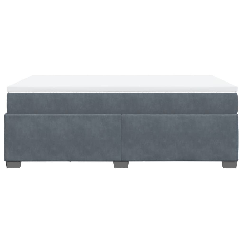 vidaXL Κρεβάτι Boxspring με Στρώμα Σκούρο Γκρι 120x190 εκ. Βελούδινο