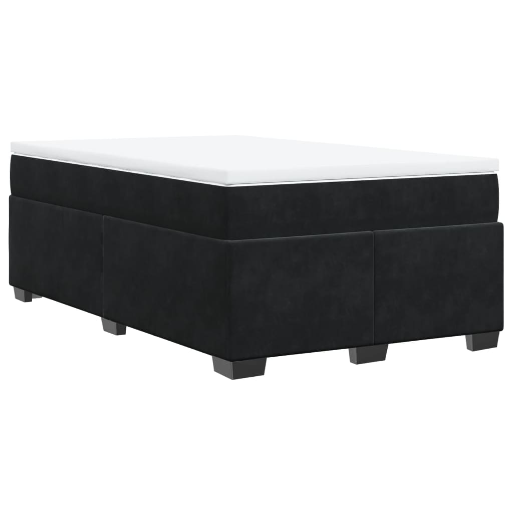 vidaXL Κρεβάτι Boxspring με Στρώμα Μαύρο 120x190 εκ. Βελούδινο