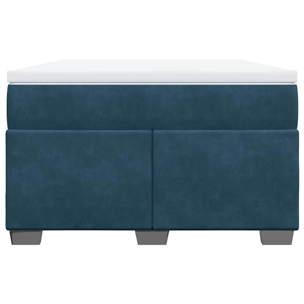 vidaXL Κρεβάτι Boxspring με Στρώμα Σκούρο Μπλε 120x190 εκ. Βελούδινο