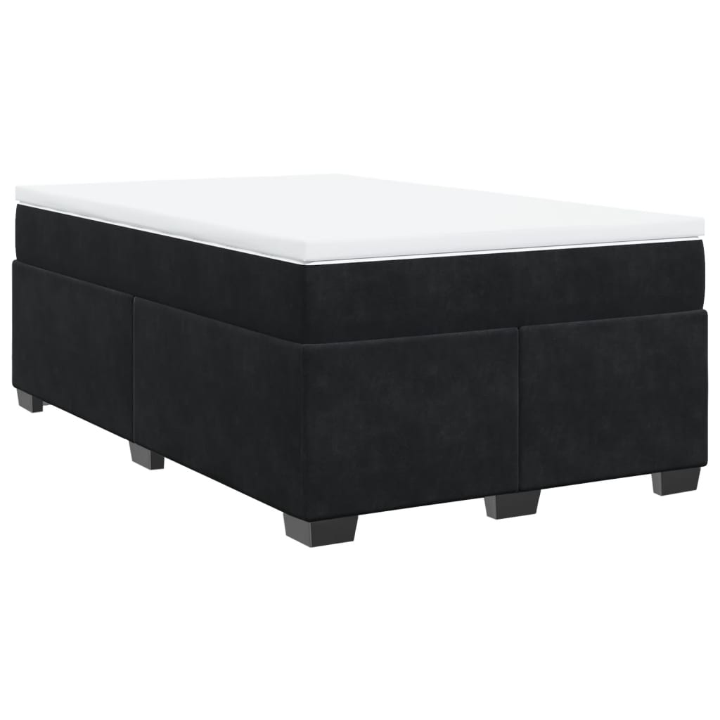vidaXL Κρεβάτι Boxspring με Στρώμα Μαύρο 120 x 200 εκ. Βελούδινο