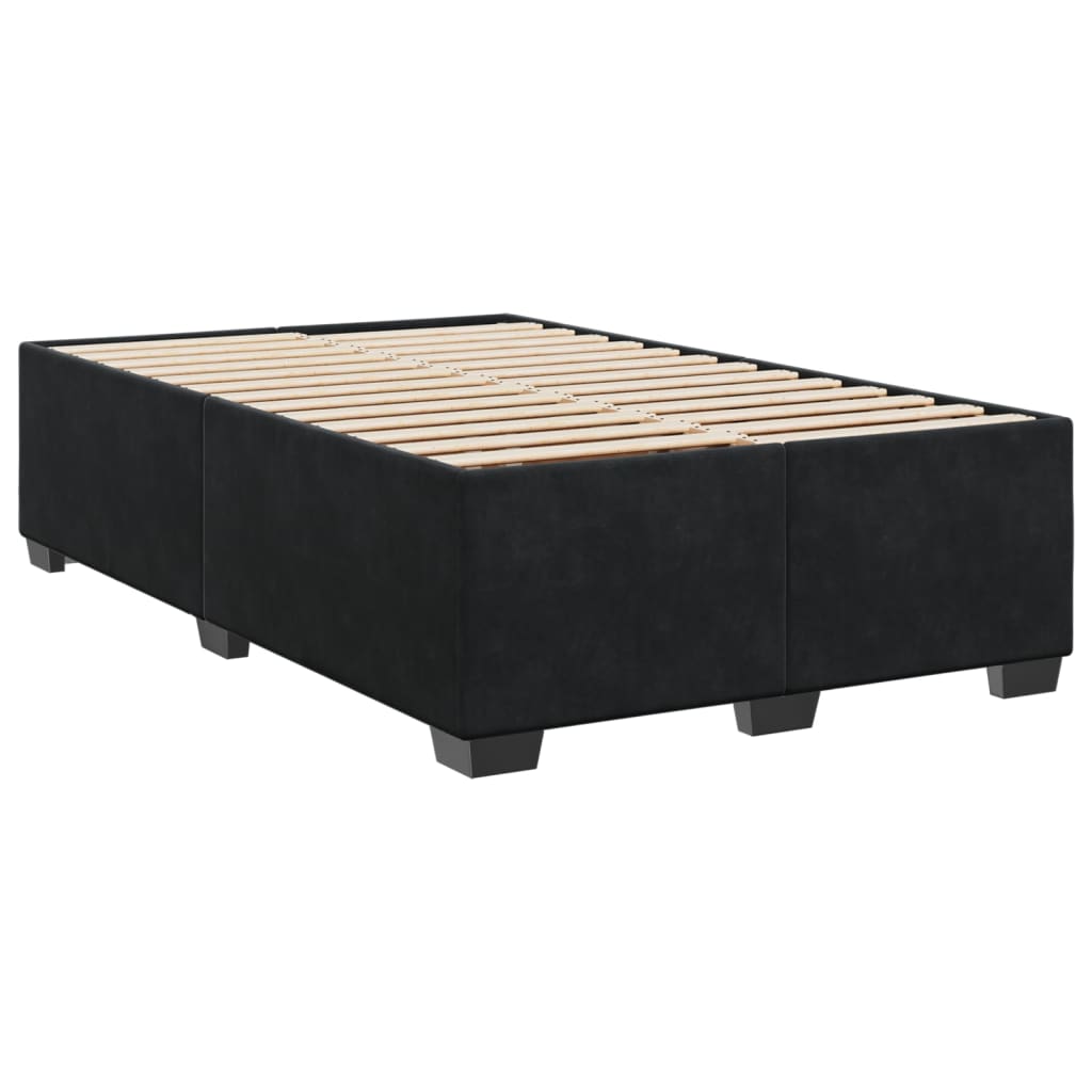 vidaXL Κρεβάτι Boxspring με Στρώμα Μαύρο 120 x 200 εκ. Βελούδινο