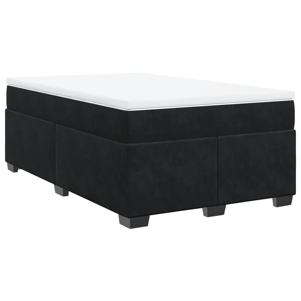 vidaXL Κρεβάτι Boxspring με Στρώμα Μαύρο 120 x 200 εκ. Βελούδινο