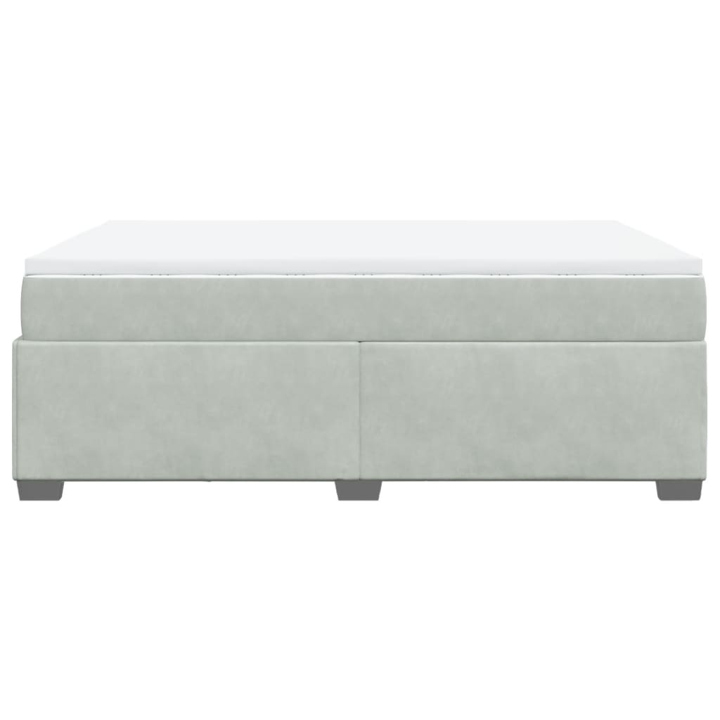 vidaXL Κρεβάτι Boxspring με Στρώμα Ανοιχτό Γκρι 140x190 εκ. Βελούδινο