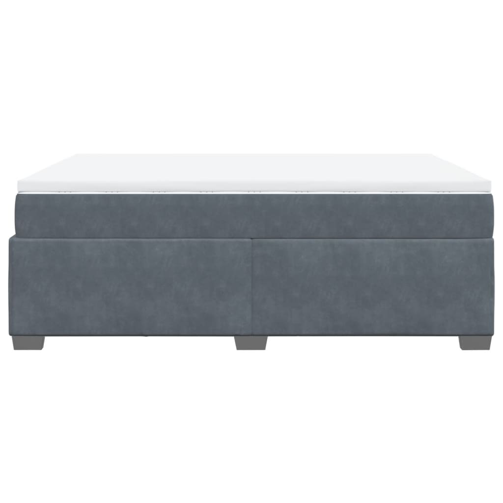 vidaXL Κρεβάτι Boxspring με Στρώμα Σκούρο Γκρι 140x190 εκ. Βελούδινο