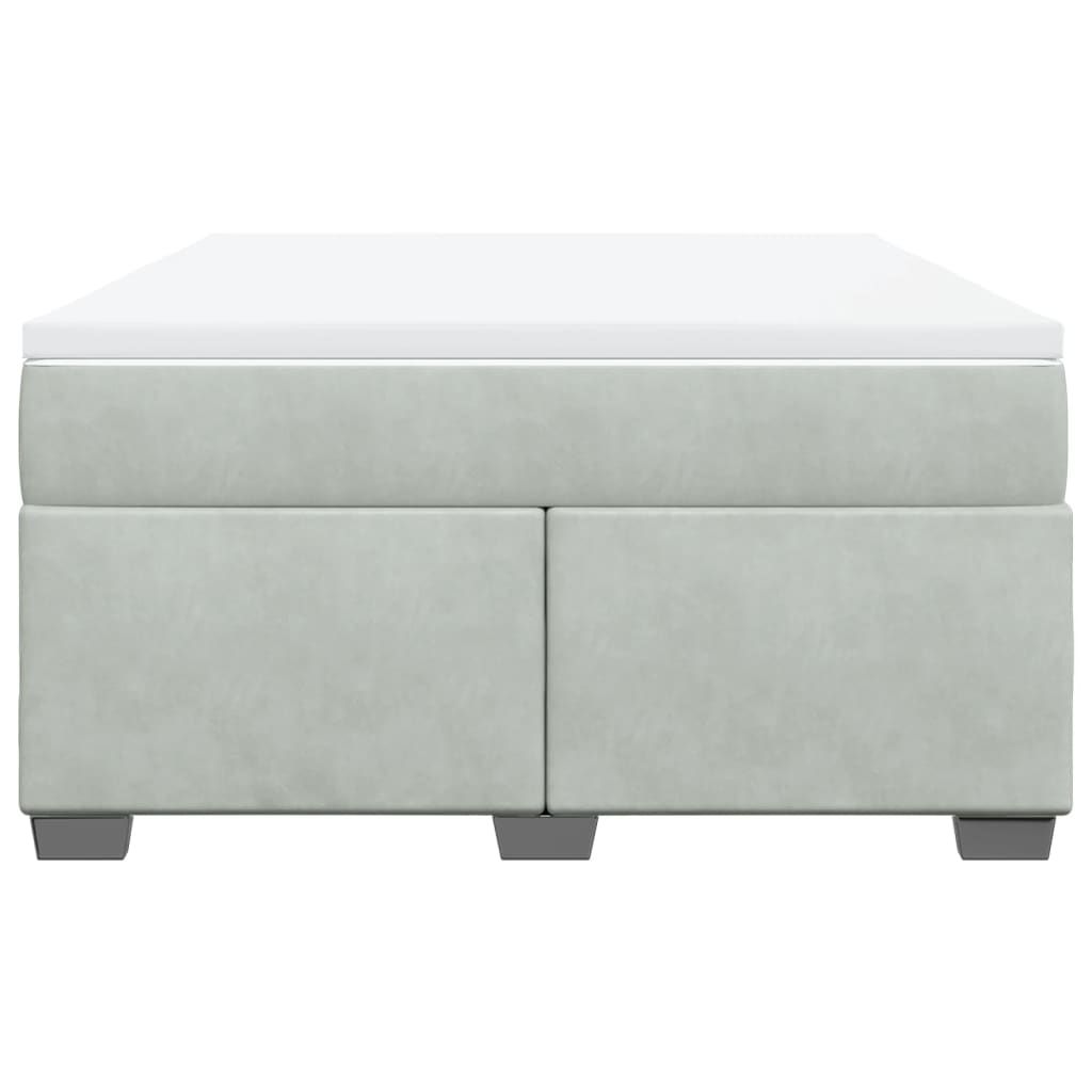 vidaXL Κρεβάτι Boxspring με Στρώμα Ανοιχτό Γκρι 140x200 εκ. Βελούδινο
