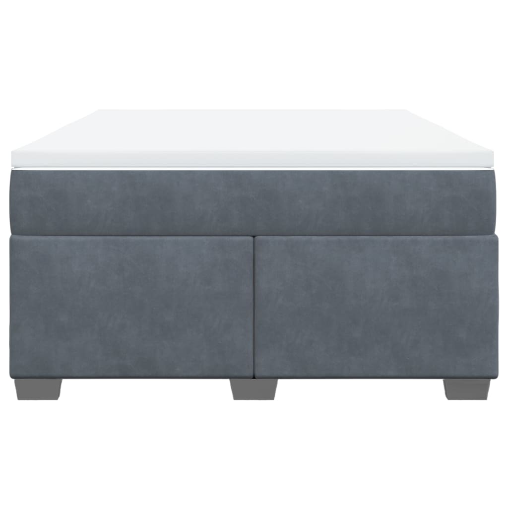 vidaXL Κρεβάτι Boxspring με Στρώμα Σκούρο Γκρι 160x200 εκ. Βελούδινο