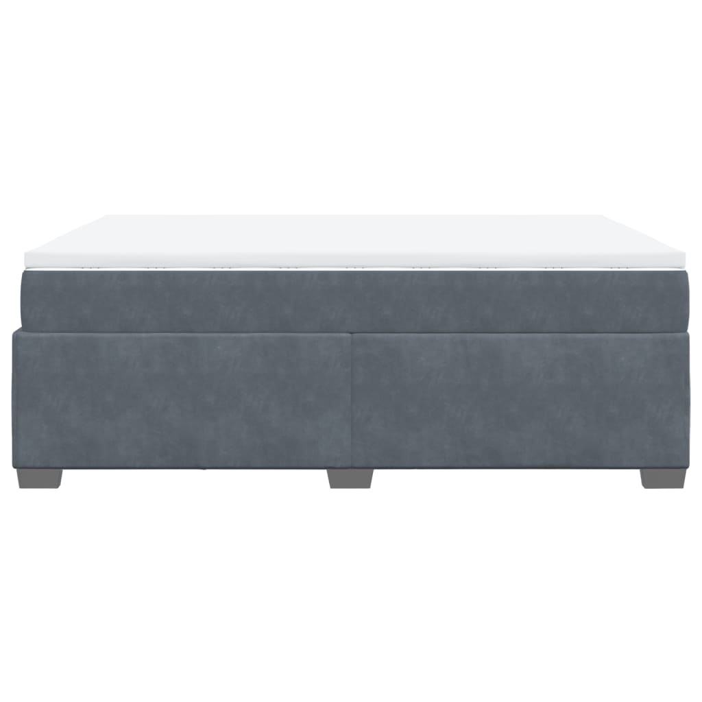 vidaXL Κρεβάτι Boxspring με Στρώμα Σκούρο Γκρι 160x200 εκ. Βελούδινο