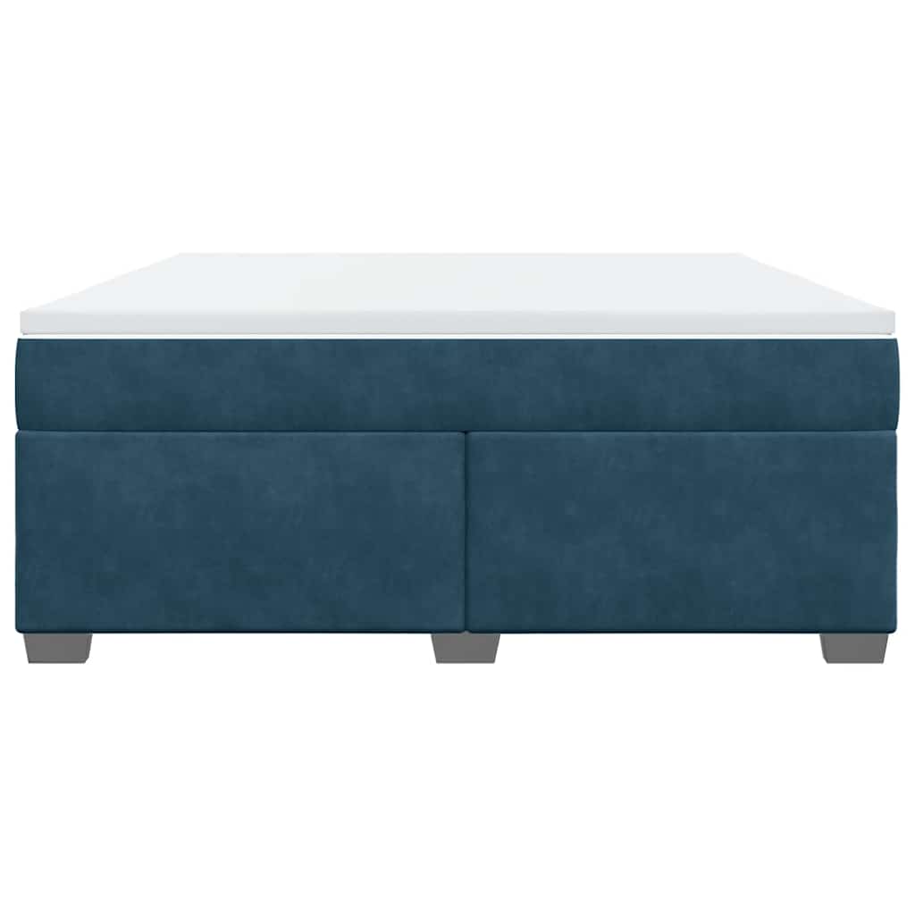 vidaXL Κρεβάτι Boxspring με Στρώμα Σκούρο Μπλε 180x200 εκ. Βελούδινο