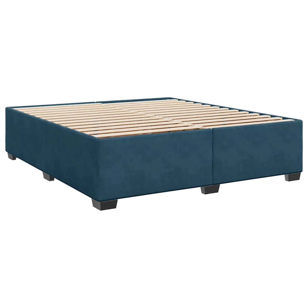 vidaXL Κρεβάτι Boxspring με Στρώμα Σκούρο Μπλε 180x200 εκ. Βελούδινο