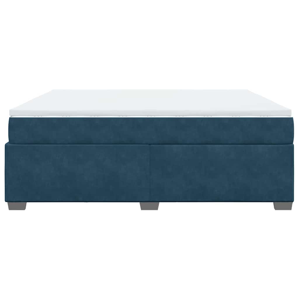 vidaXL Κρεβάτι Boxspring με Στρώμα Σκούρο Μπλε 180x200 εκ. Βελούδινο