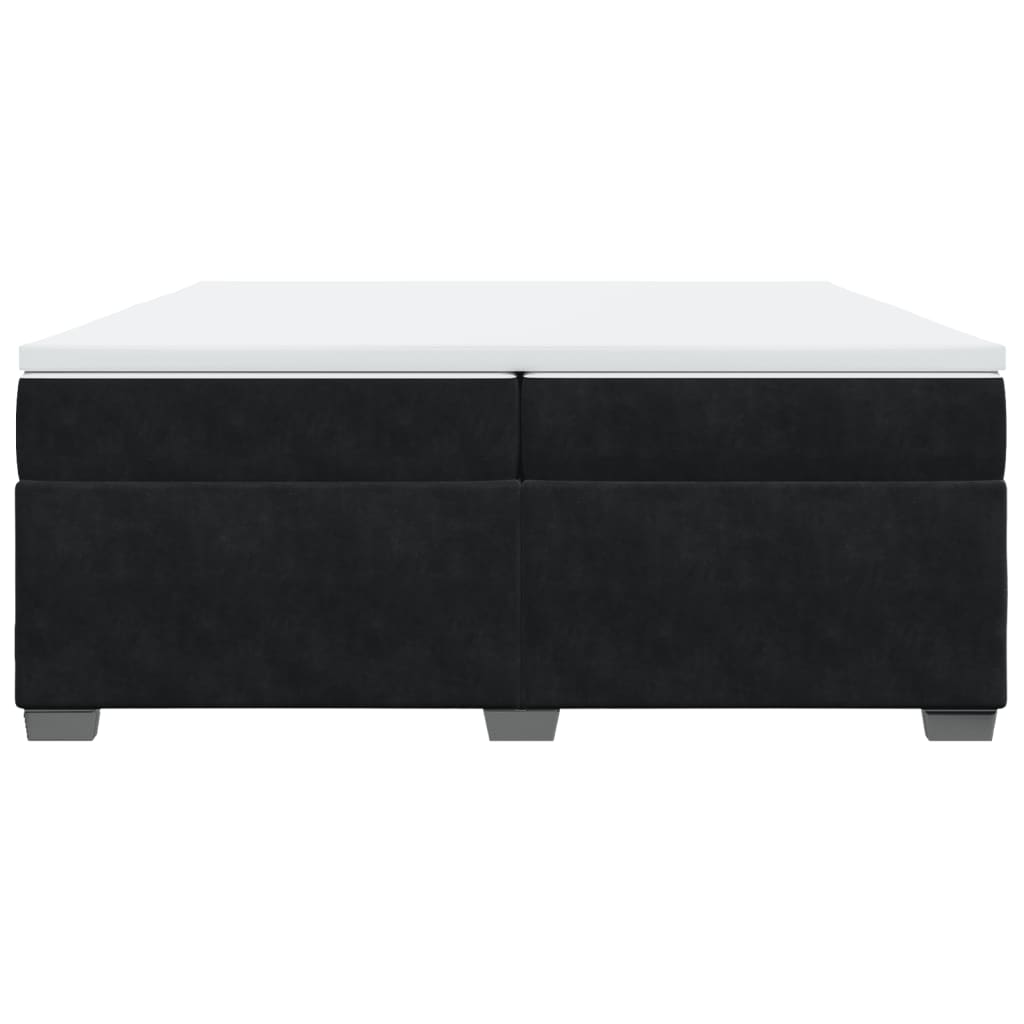 vidaXL Κρεβάτι Boxspring με Στρώμα Μαύρο 200x200 εκ. Βελούδινο