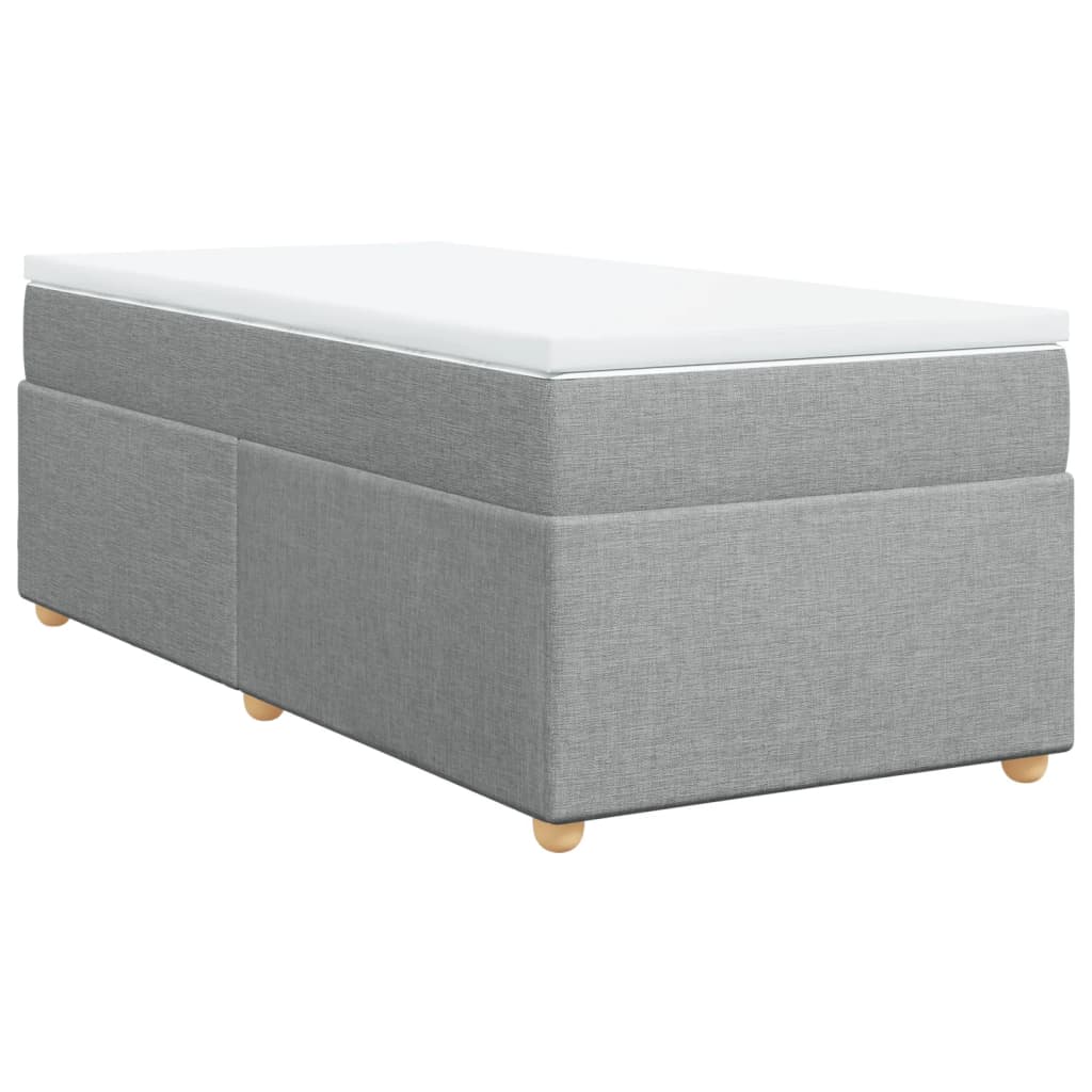 vidaXL Κρεβάτι Boxspring με Στρώμα Ανοιχτό Γκρι 80x200 εκ. Υφασμάτινο