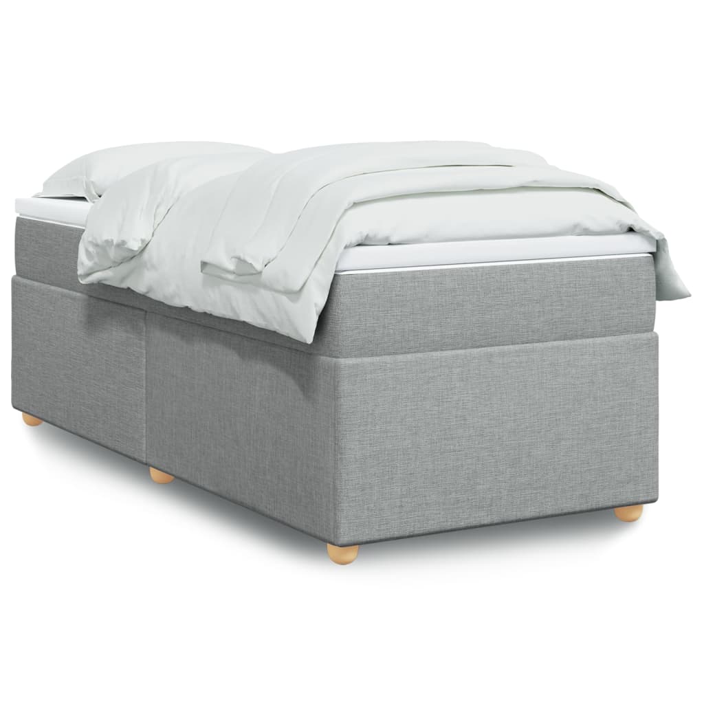 vidaXL Κρεβάτι Boxspring με Στρώμα Ανοιχτό Γκρι 80x200 εκ. Υφασμάτινο