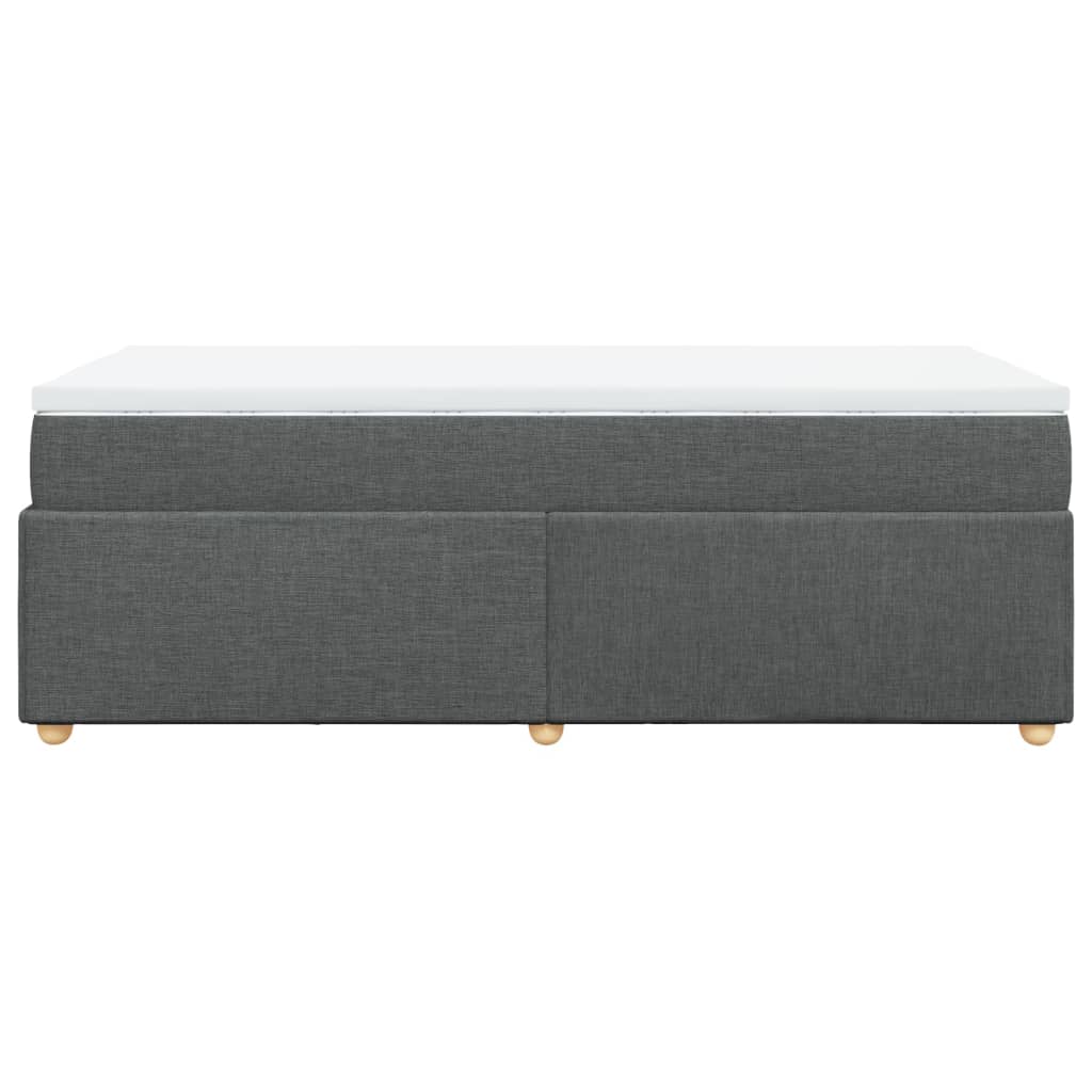 vidaXL Κρεβάτι Boxspring με Στρώμα Σκούρο Γκρι 80x200 εκ. Υφασμάτινο