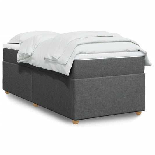 vidaXL Κρεβάτι Boxspring με Στρώμα Σκούρο Γκρι 80x200 εκ. Υφασμάτινο