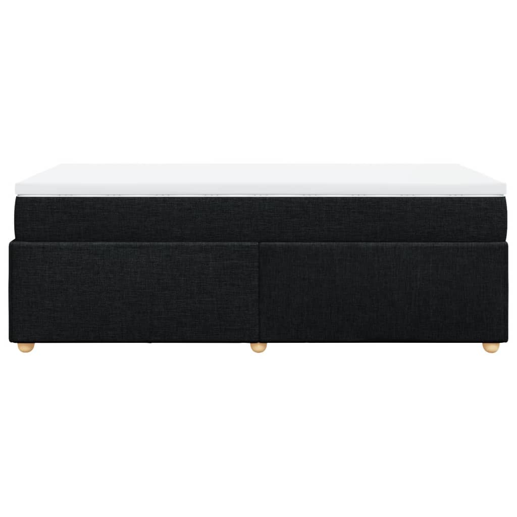 vidaXL Κρεβάτι Boxspring με Στρώμα Μαύρο 80 x 200 εκ. Υφασμάτινο