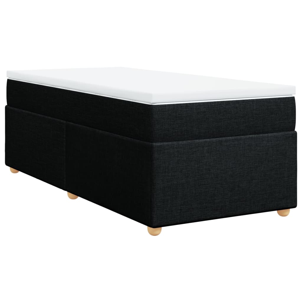 vidaXL Κρεβάτι Boxspring με Στρώμα Μαύρο 80 x 200 εκ. Υφασμάτινο