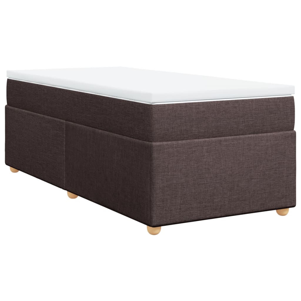 vidaXL Κρεβάτι Boxspring με Στρώμα Σκούρο Καφέ 80x200 εκ. Υφασμάτινο