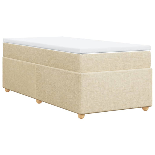 vidaXL Κρεβάτι Boxspring με Στρώμα Κρεμ 80 x 200 εκ. Υφασμάτινο