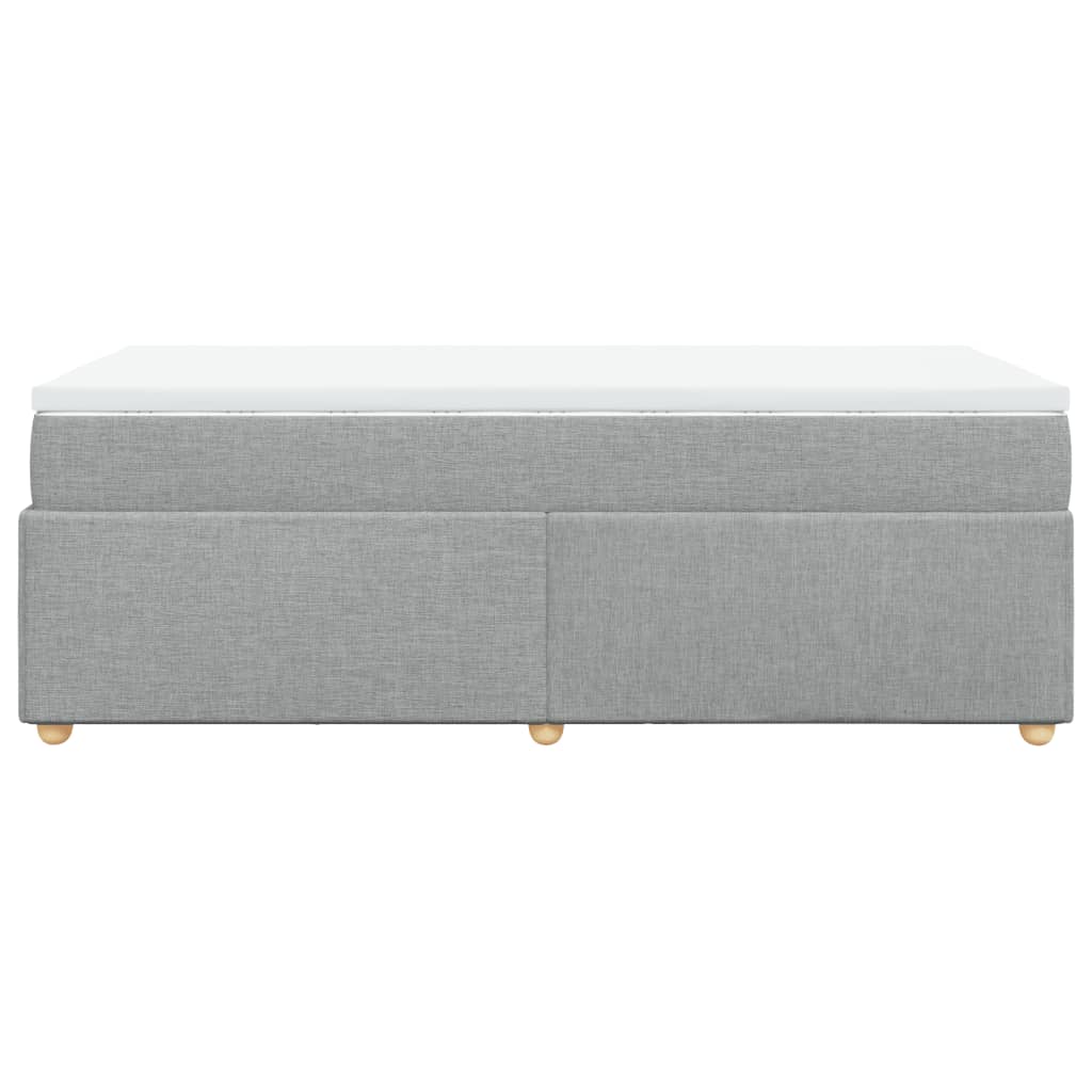 vidaXL Κρεβάτι Boxspring με Στρώμα Ανοιχτό Γκρι 90x190 εκ. Υφασμάτινο