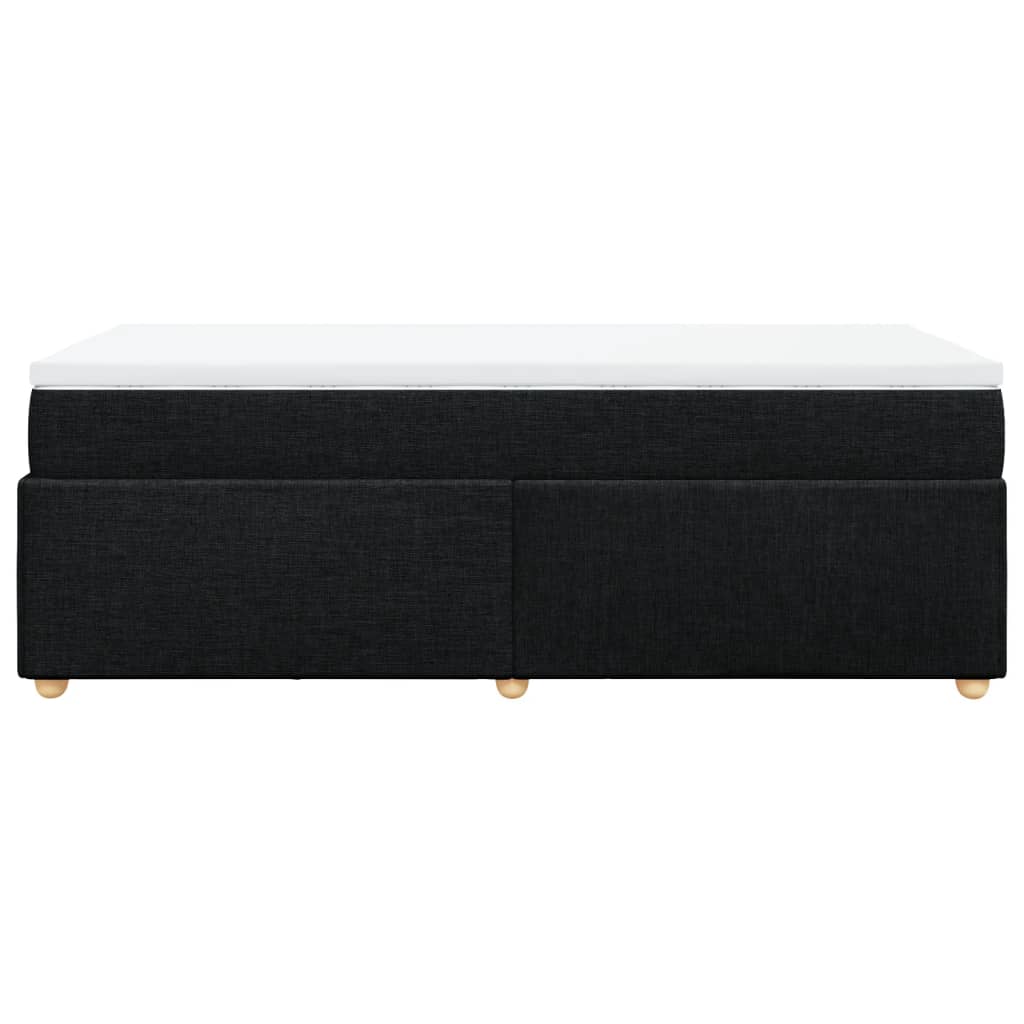 vidaXL Κρεβάτι Boxspring με Στρώμα Μαύρο 90x190 εκ.Υφασμάτινο