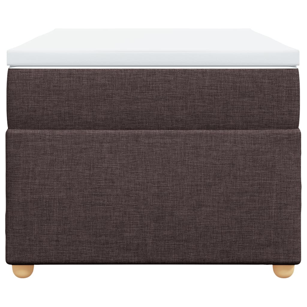 vidaXL Κρεβάτι Boxspring με Στρώμα Σκούρο Καφέ 90x190 εκ. Υφασμάτινο