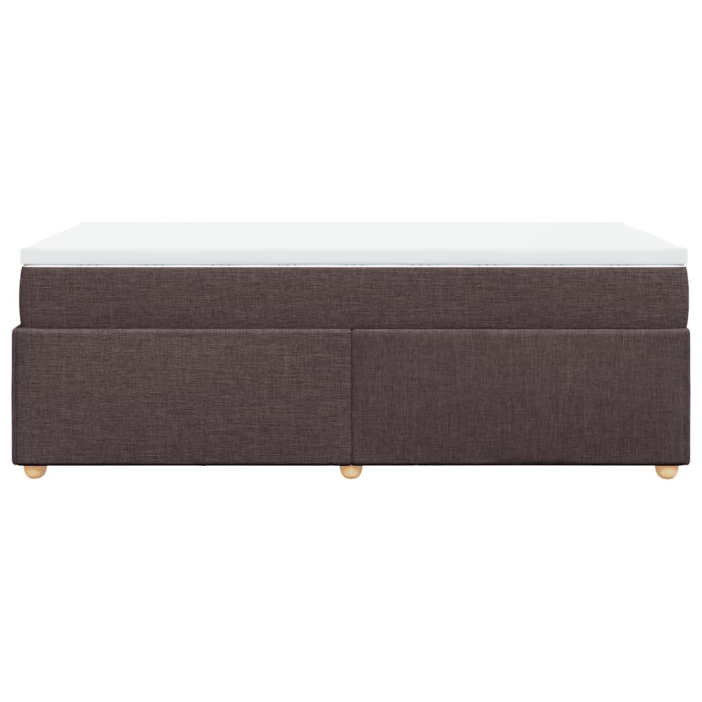 vidaXL Κρεβάτι Boxspring με Στρώμα Σκούρο Καφέ 90x190 εκ. Υφασμάτινο