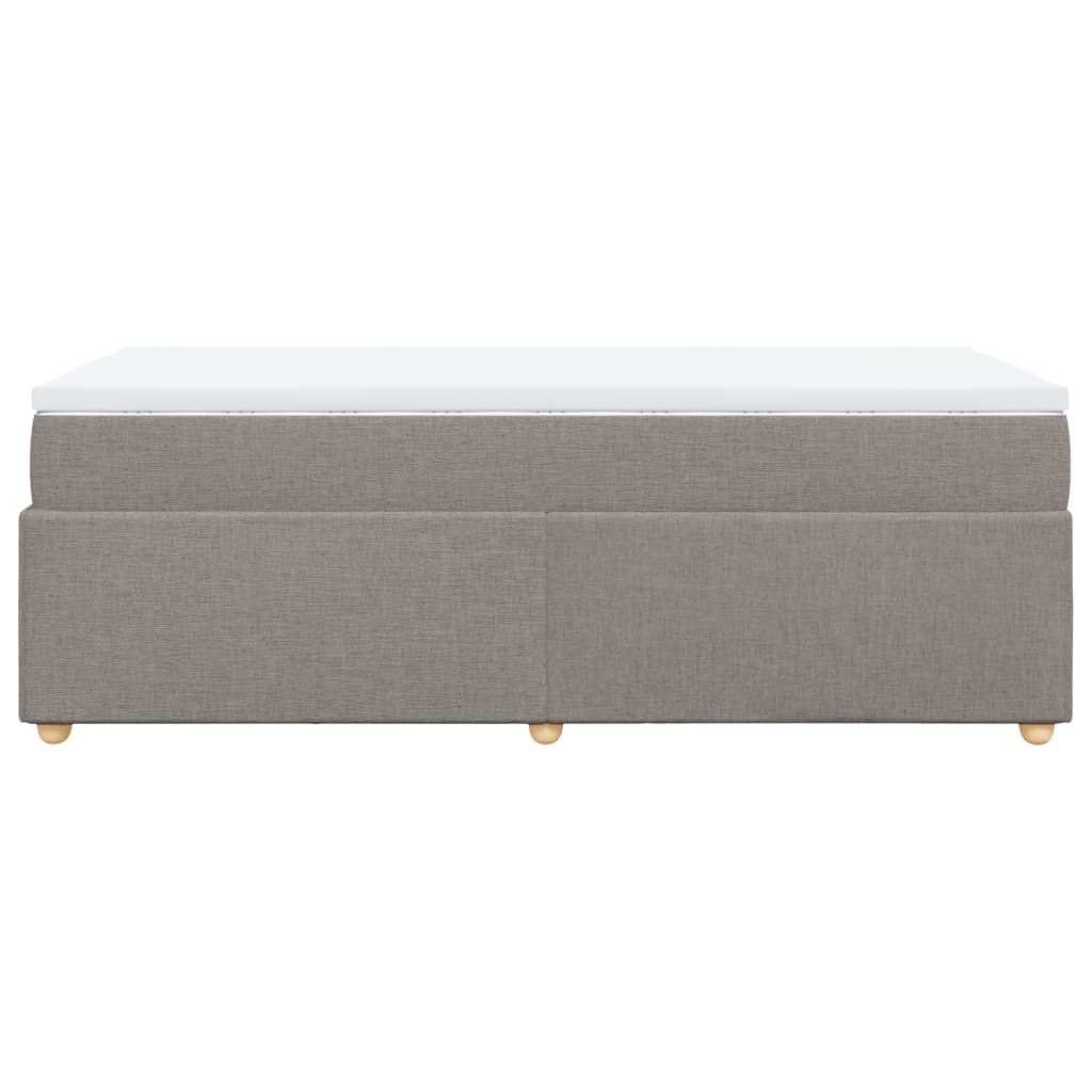 vidaXL Κρεβάτι Boxspring με Στρώμα Taupe 90x190 εκ.Υφασμάτινο