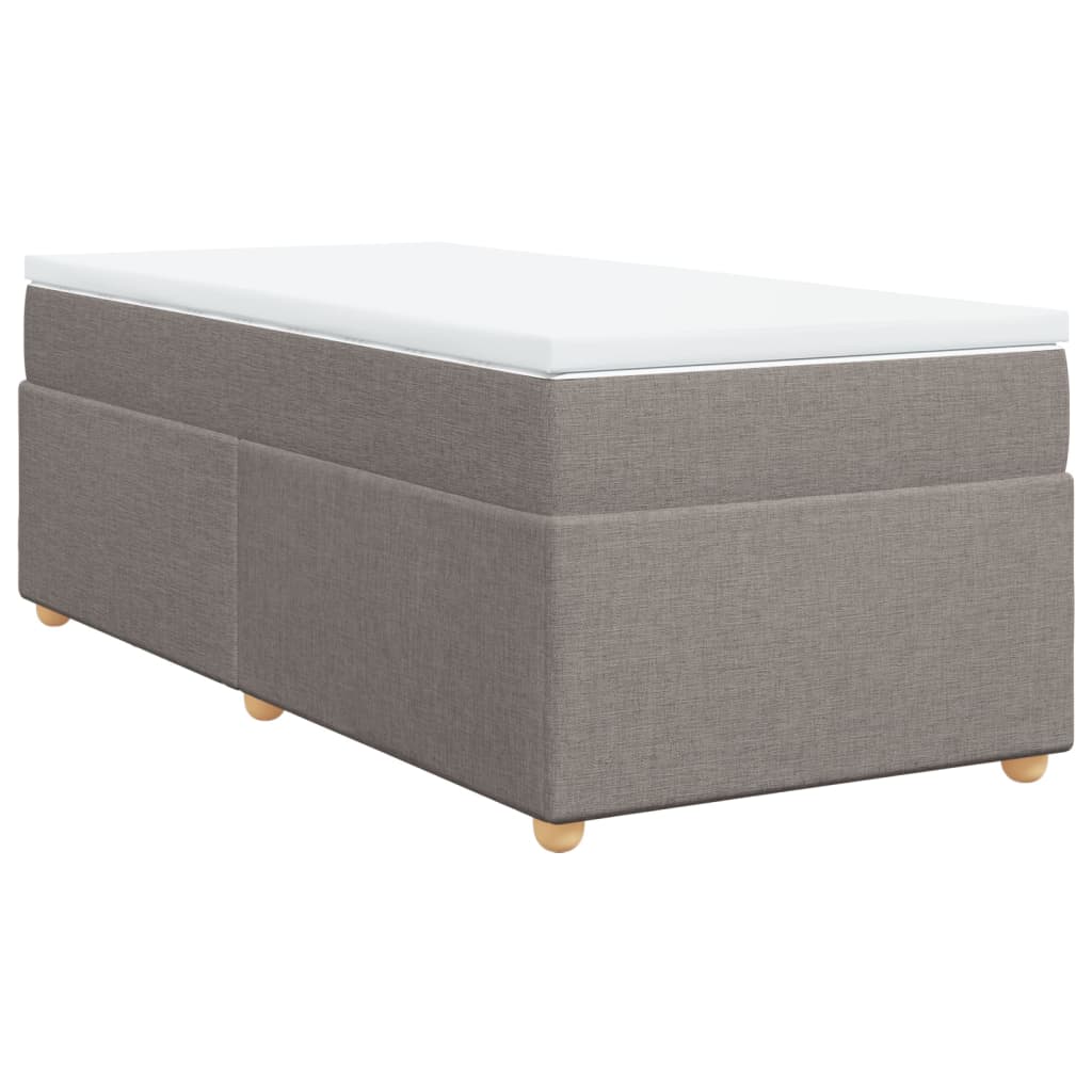 vidaXL Κρεβάτι Boxspring με Στρώμα Taupe 90x190 εκ.Υφασμάτινο