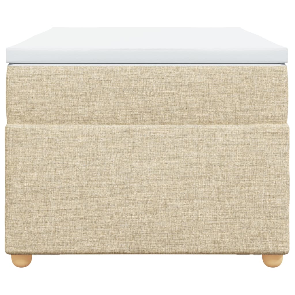 vidaXL Κρεβάτι Boxspring με Στρώμα Κρεμ 90x190 εκ.Υφασμάτινο