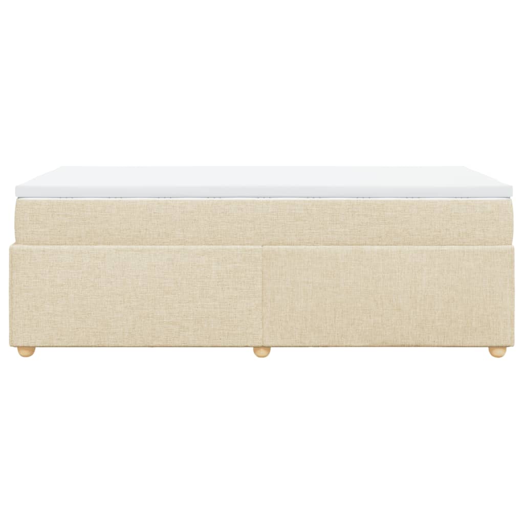 vidaXL Κρεβάτι Boxspring με Στρώμα Κρεμ 90x190 εκ.Υφασμάτινο