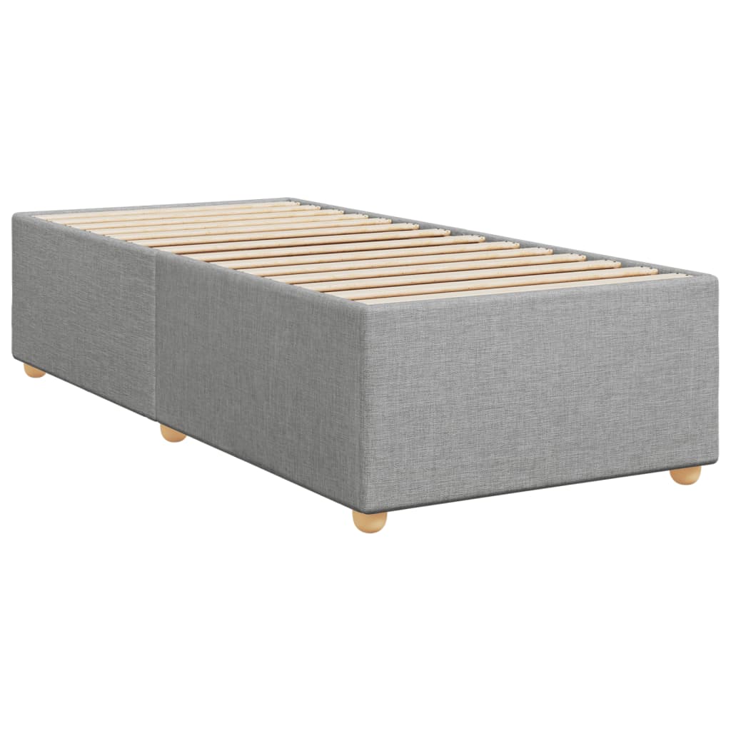 vidaXL Κρεβάτι Boxspring με Στρώμα Ανοιχτό Γκρι 90x200 εκ. Υφασμάτινο