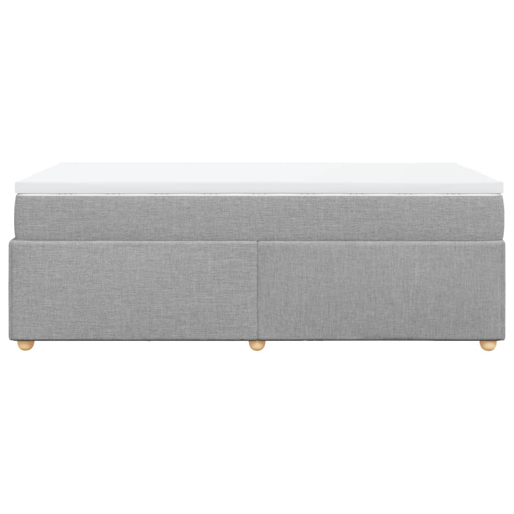 vidaXL Κρεβάτι Boxspring με Στρώμα Ανοιχτό Γκρι 90x200 εκ. Υφασμάτινο
