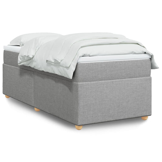 vidaXL Κρεβάτι Boxspring με Στρώμα Ανοιχτό Γκρι 90x200 εκ. Υφασμάτινο