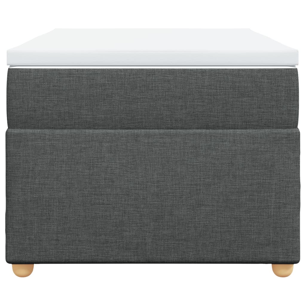 vidaXL Κρεβάτι Boxspring με Στρώμα Σκούρο Γκρι 90x200 εκ. Υφασμάτινο