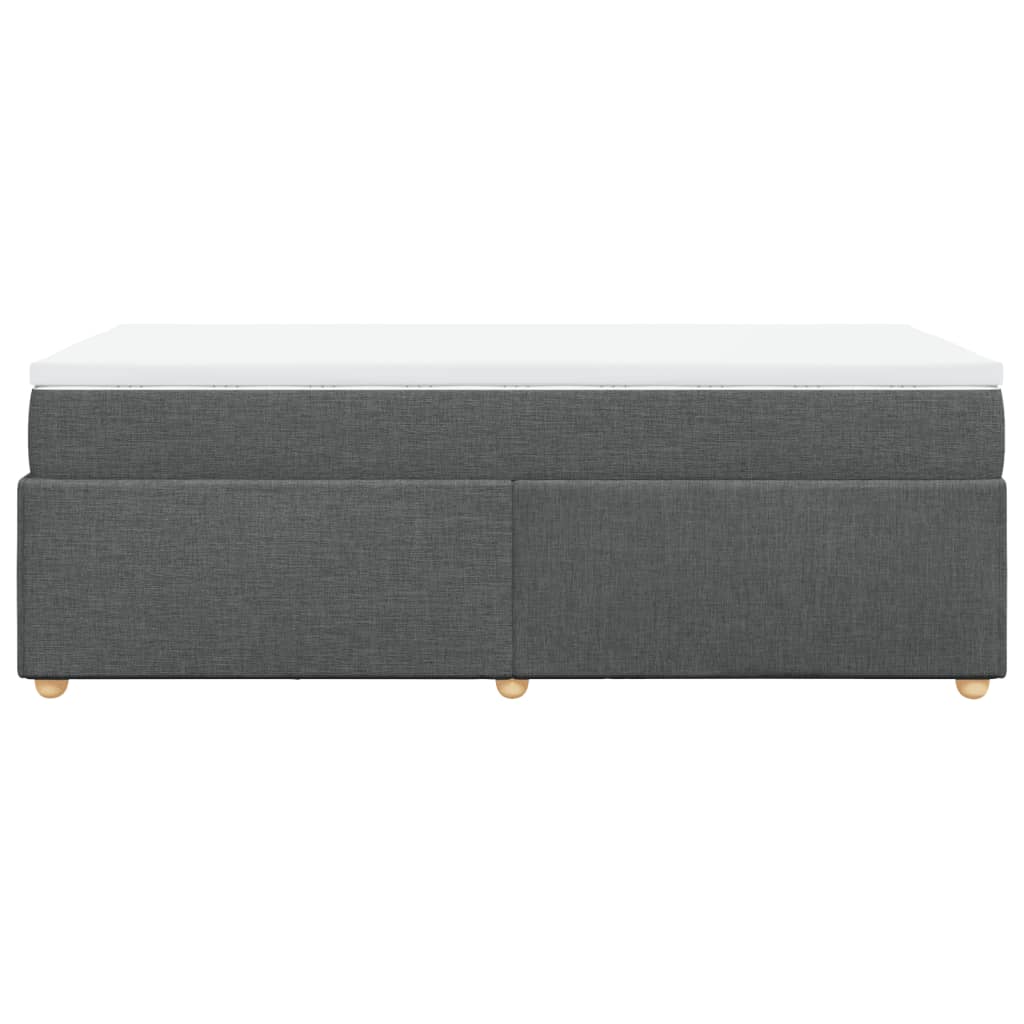 vidaXL Κρεβάτι Boxspring με Στρώμα Σκούρο Γκρι 90x200 εκ. Υφασμάτινο