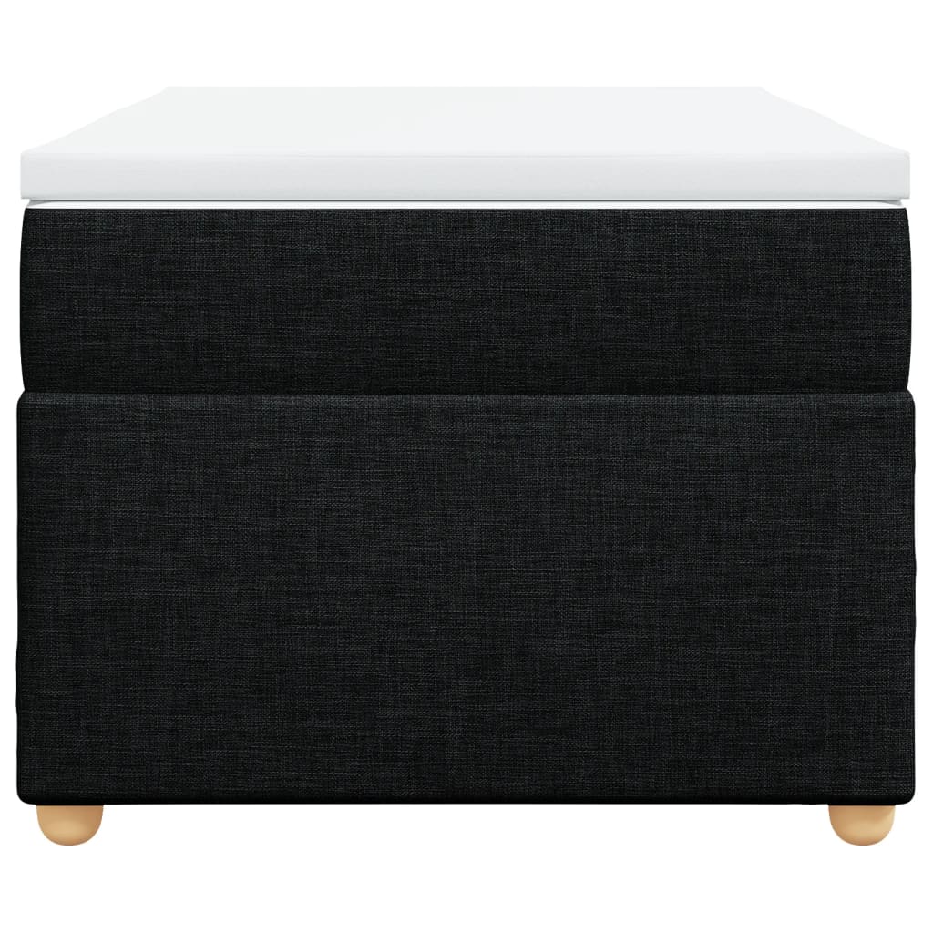 vidaXL Κρεβάτι Boxspring με Στρώμα Μαύρο 90x200 εκ. Υφασμάτινο