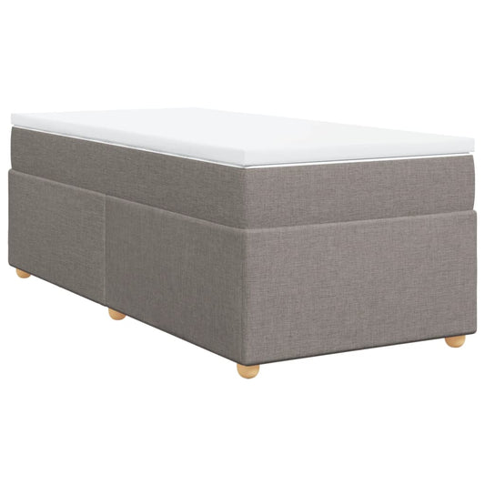 vidaXL Κρεβάτι Boxspring με Στρώμα Taupe 90x200 εκ. Υφασμάτινο