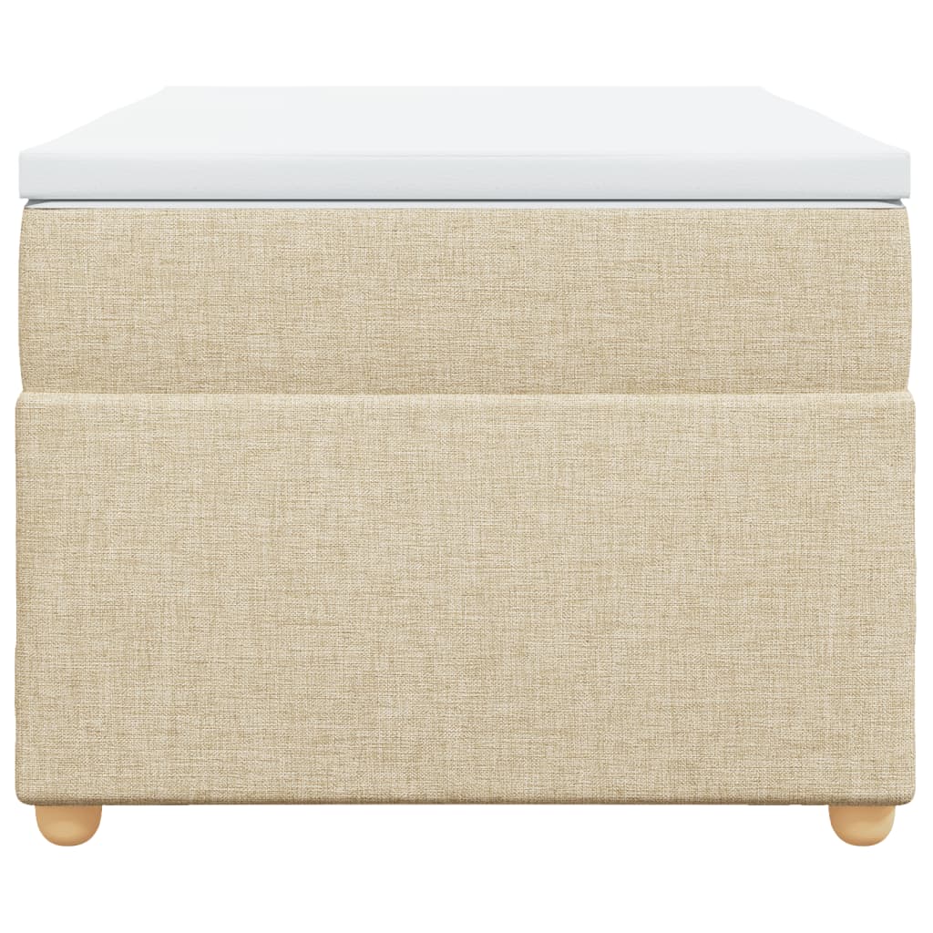 vidaXL Κρεβάτι Boxspring με Στρώμα Κρεμ 90x200 εκ.Υφασμάτινο