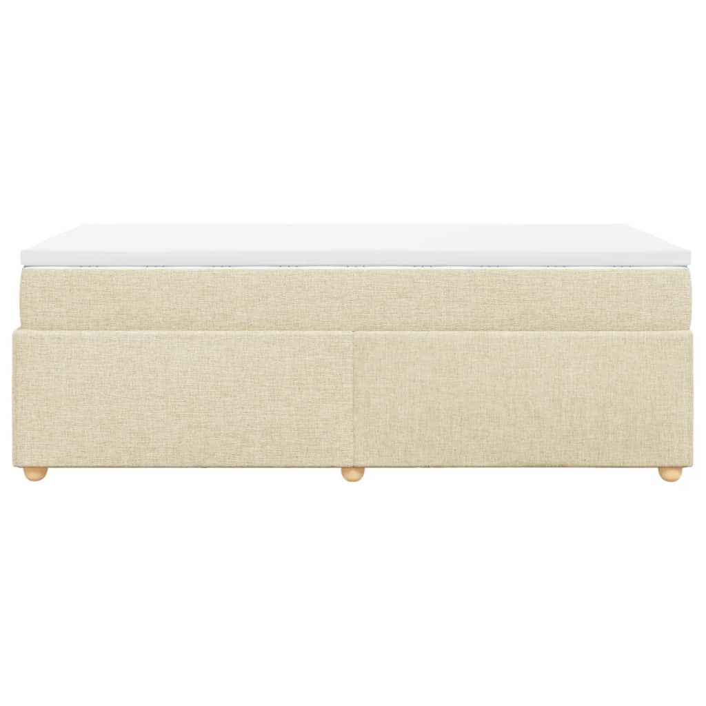 vidaXL Κρεβάτι Boxspring με Στρώμα Κρεμ 90x200 εκ.Υφασμάτινο