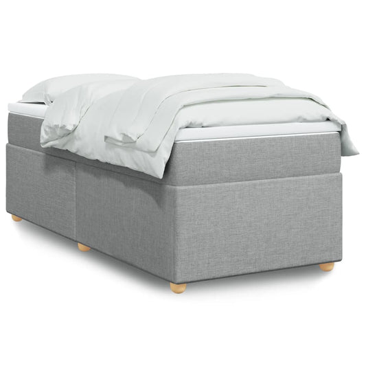 vidaXL Κρεβάτι Boxspring με Στρώμα Ανοιχτό Γκρι 100x200 εκ. Υφασμάτινο