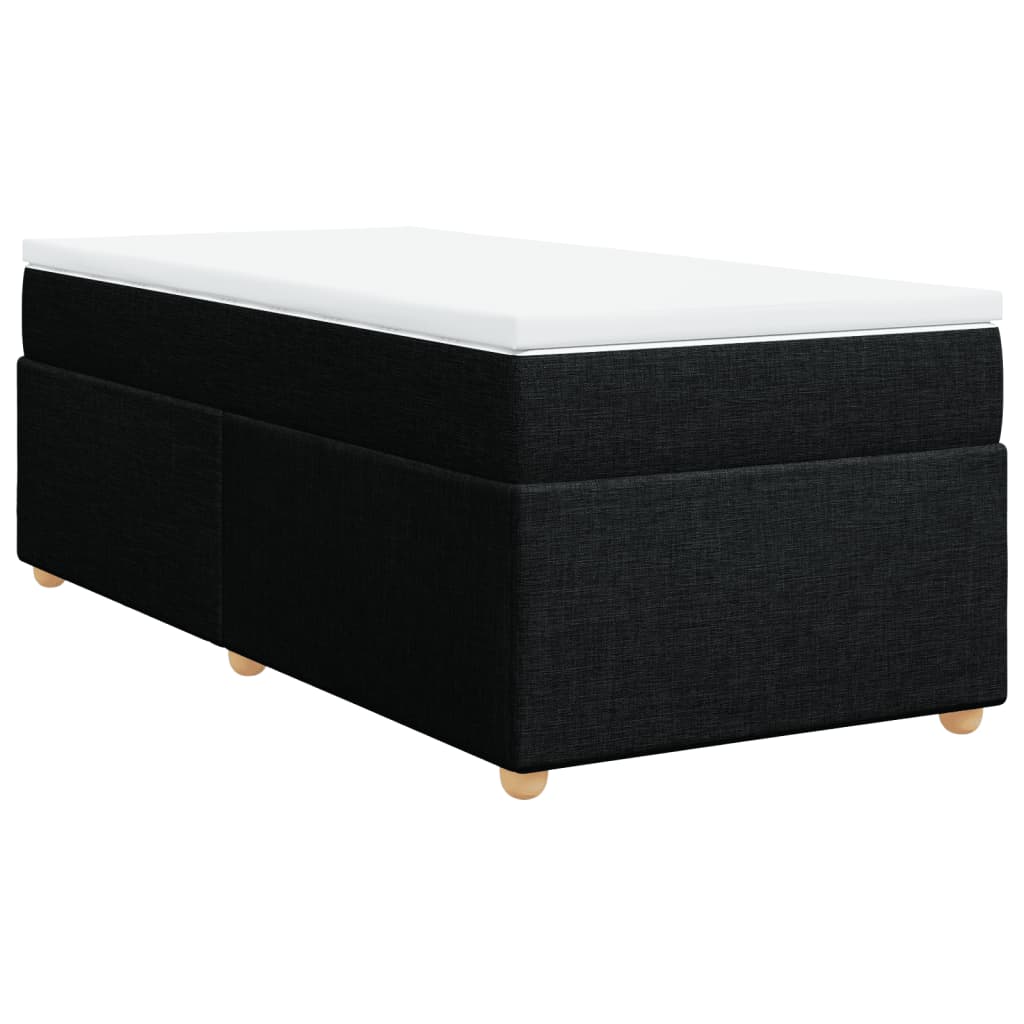 vidaXL Κρεβάτι Boxspring με Στρώμα Μαύρο 100 x 200 εκ. Υφασμάτινο