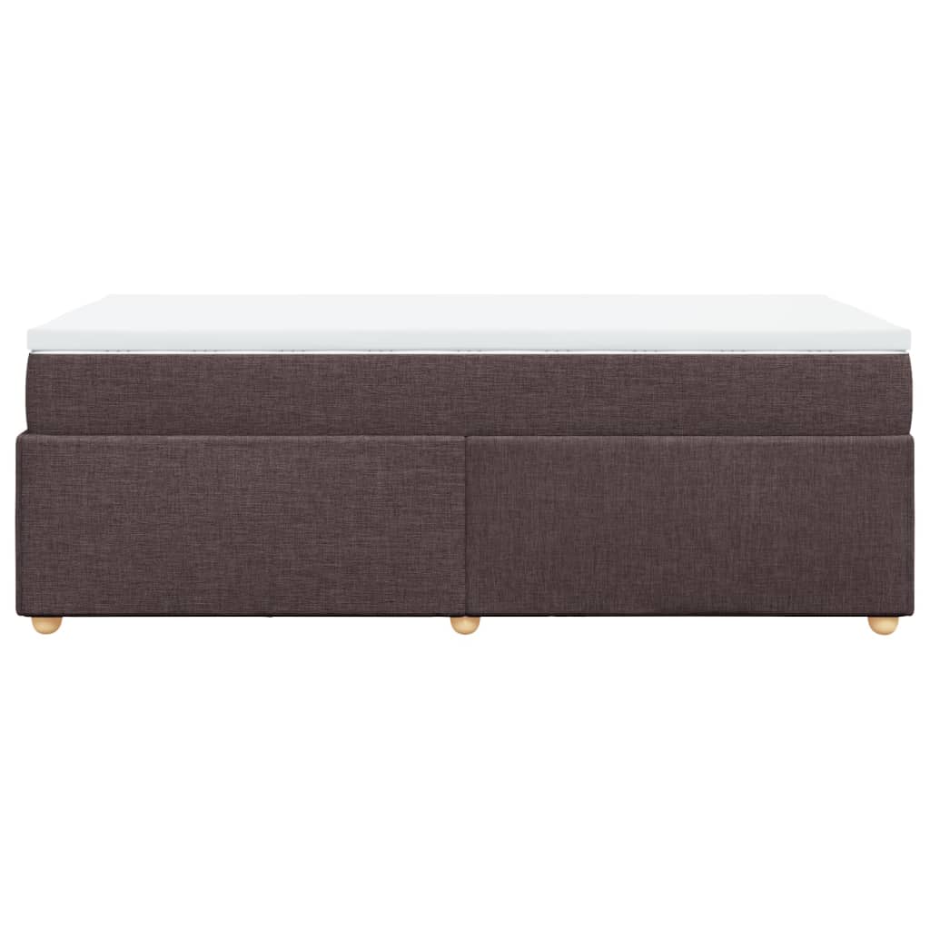 vidaXL Κρεβάτι Boxspring με Στρώμα Σκούρο Καφέ 100x200 εκ. Υφασμάτινο