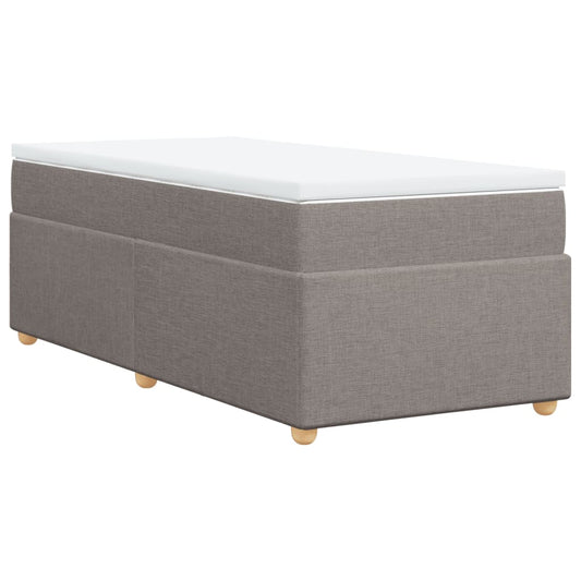 vidaXL Κρεβάτι Boxspring με Στρώμα Taupe 100 x 200 εκ. Υφασμάτινο